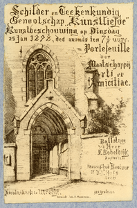 37478 Afbeelding van het zuidportaal van de Nicolaikerk te Utrecht.